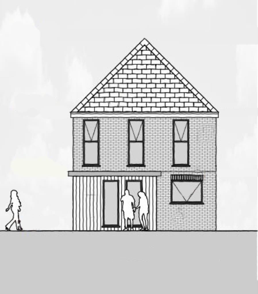 Lot: 30 - LAND WITH PLANNING FOR SIX HOUSES - TWO DETACHED HOUSES AND FOUR SEMI-DETACHED - Type B - Proposed Front Elevation